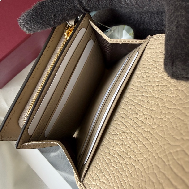 GG Marmont 塗層帆布及皮革中型二折短夾(米色)-8