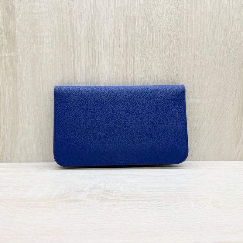 HERMES 7T電光藍銀釦TOGO皮DOGON子母長夾-2