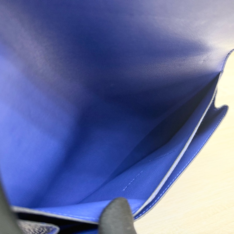 HERMES 7T電光藍銀釦TOGO皮DOGON子母長夾-10