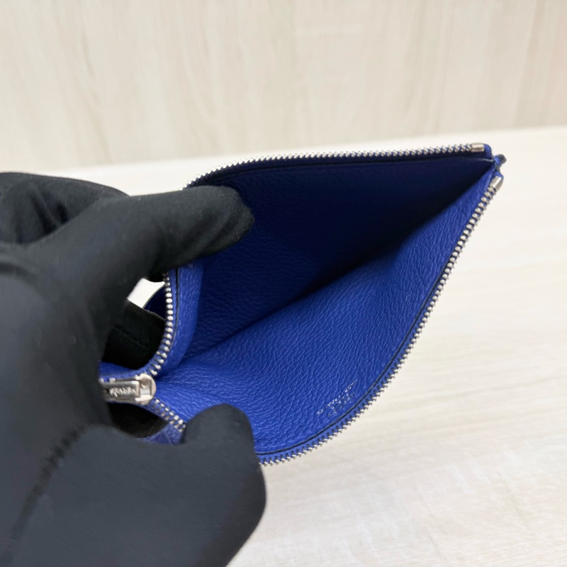 HERMES 7T電光藍銀釦TOGO皮DOGON子母長夾-15