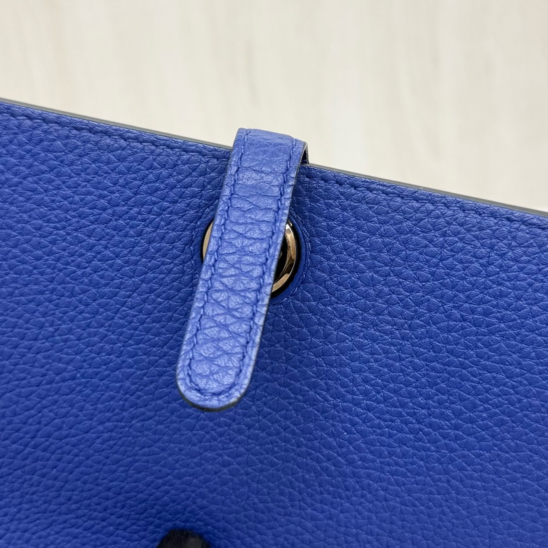 HERMES 7T電光藍銀釦TOGO皮DOGON子母長夾-20