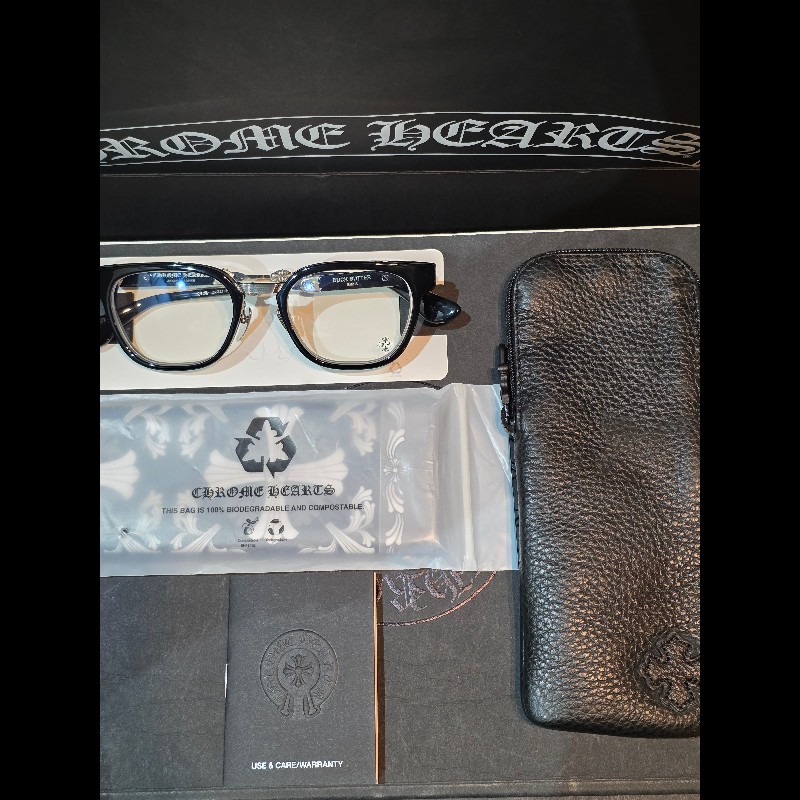 Chrome Hearts 克羅心 DUCK BUTTER BK/SS 純銀鏡腳眼鏡|經典黑框光學鏡框|精品眼鏡|杰瑪眼鏡-0