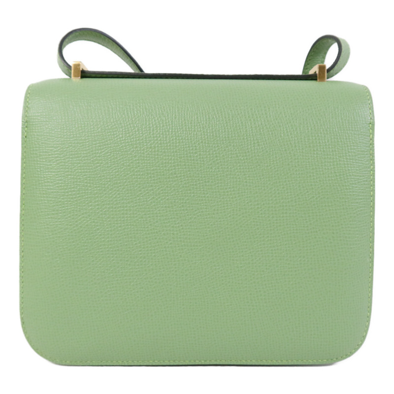 HERMES Epsom皮革Constance Mini金扣手挽肩背兩用袋Vert Criquet-1