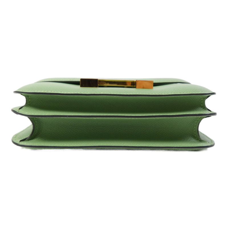 HERMES Epsom皮革Constance Mini金扣手挽肩背兩用袋Vert Criquet-3