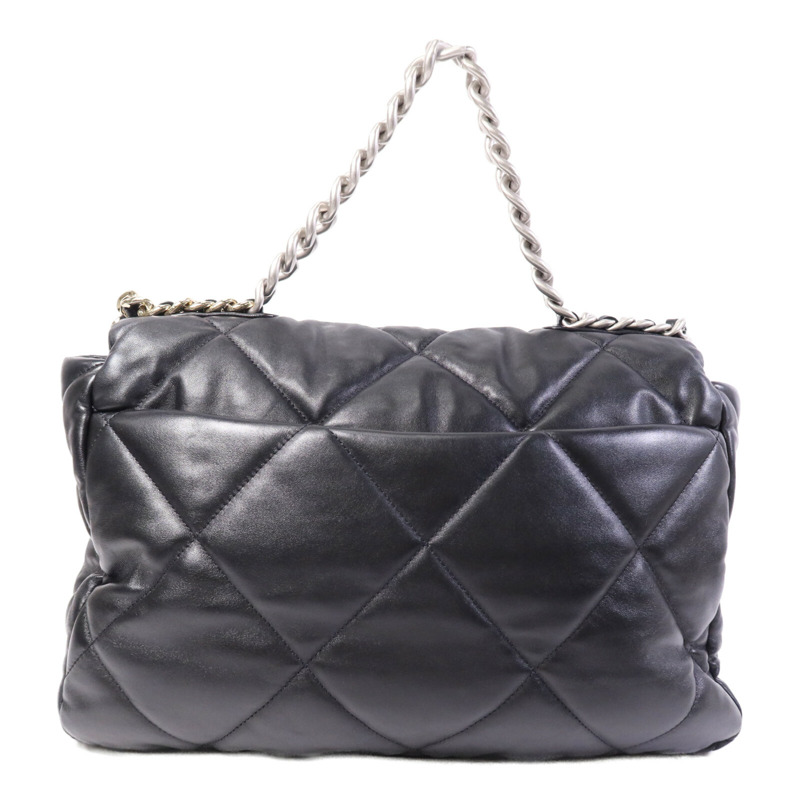 CHANEL 羊皮皮革Chanel 19 Large鏈帶手挽肩背兩用袋-1