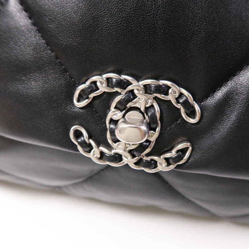 CHANEL 羊皮皮革Chanel 19 Large鏈帶手挽肩背兩用袋-6