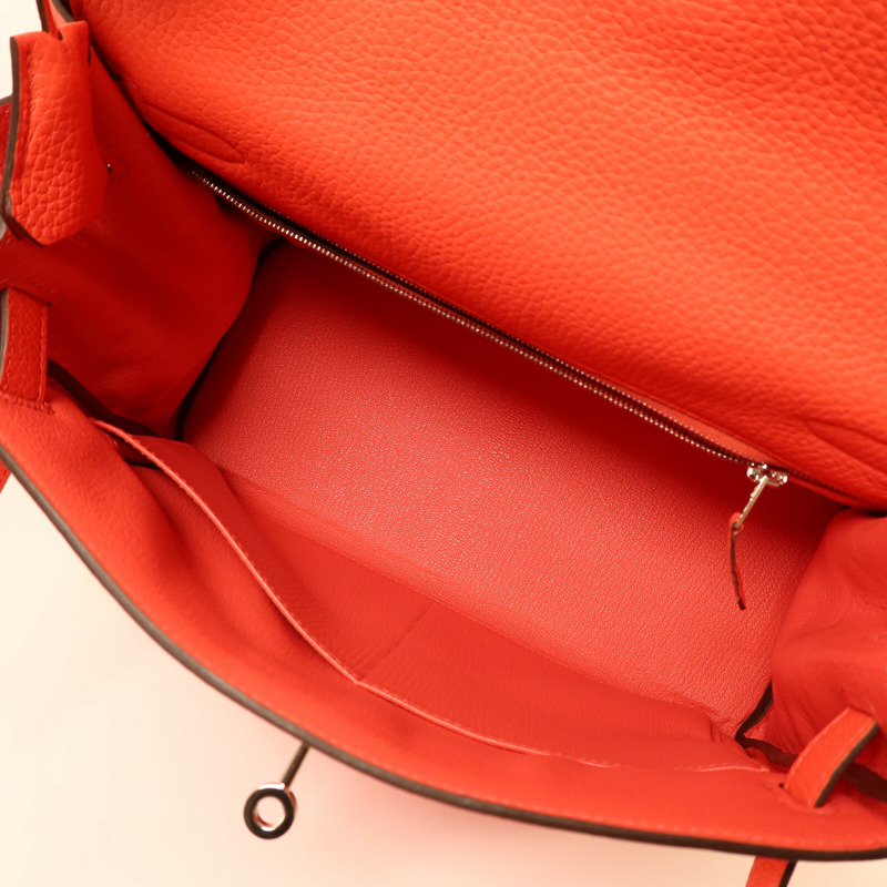 HERMES Taurillon Clemence皮革Kelly 28銀扣手挽肩背兩用袋Rose Texas-4