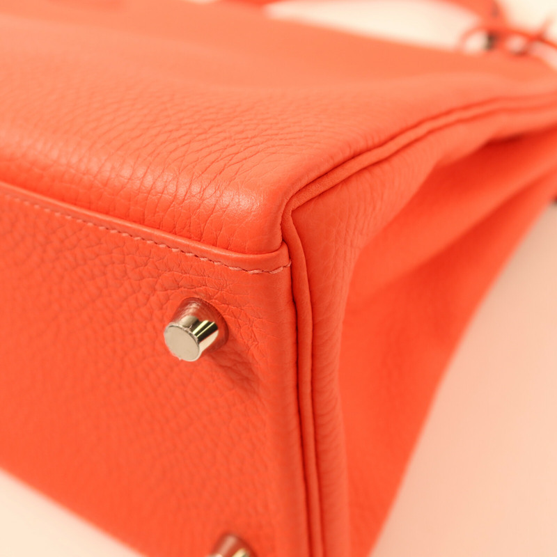 HERMES Taurillon Clemence皮革Kelly 28銀扣手挽肩背兩用袋Rose Texas-13