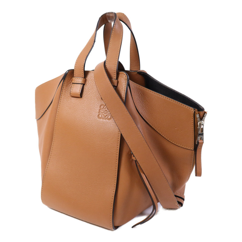 LOEWE 牛皮皮革Hammock銀扣肩背袋-2