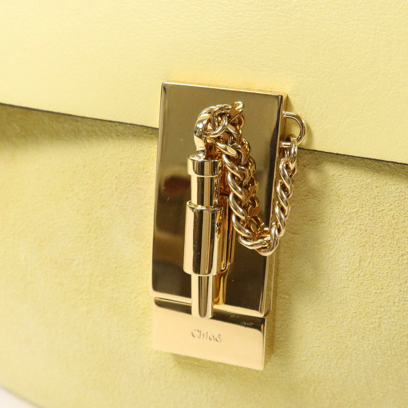 Chloe 麂皮/羊皮皮革Drew金扣鏈帶肩背袋-6