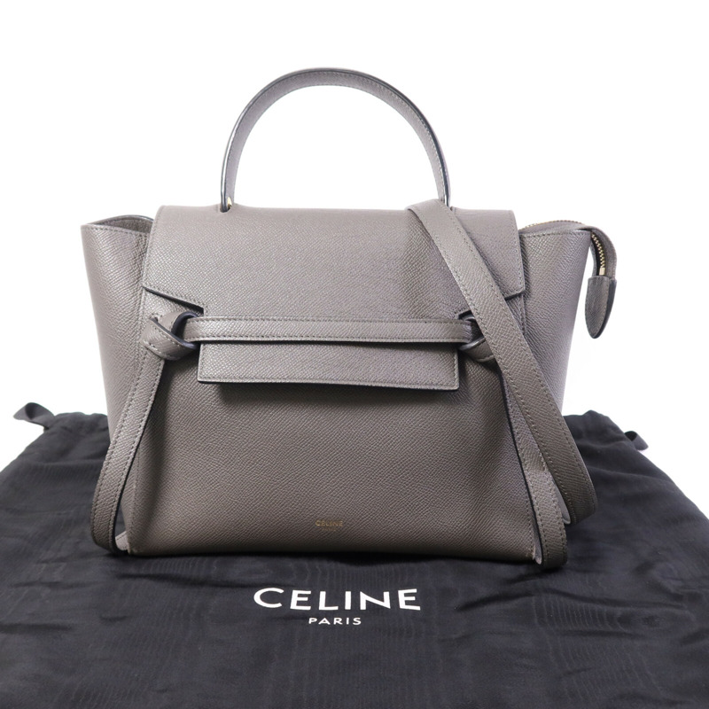 CELINE 牛皮皮革Micro Belt Bag金扣手挽肩背兩用袋-8