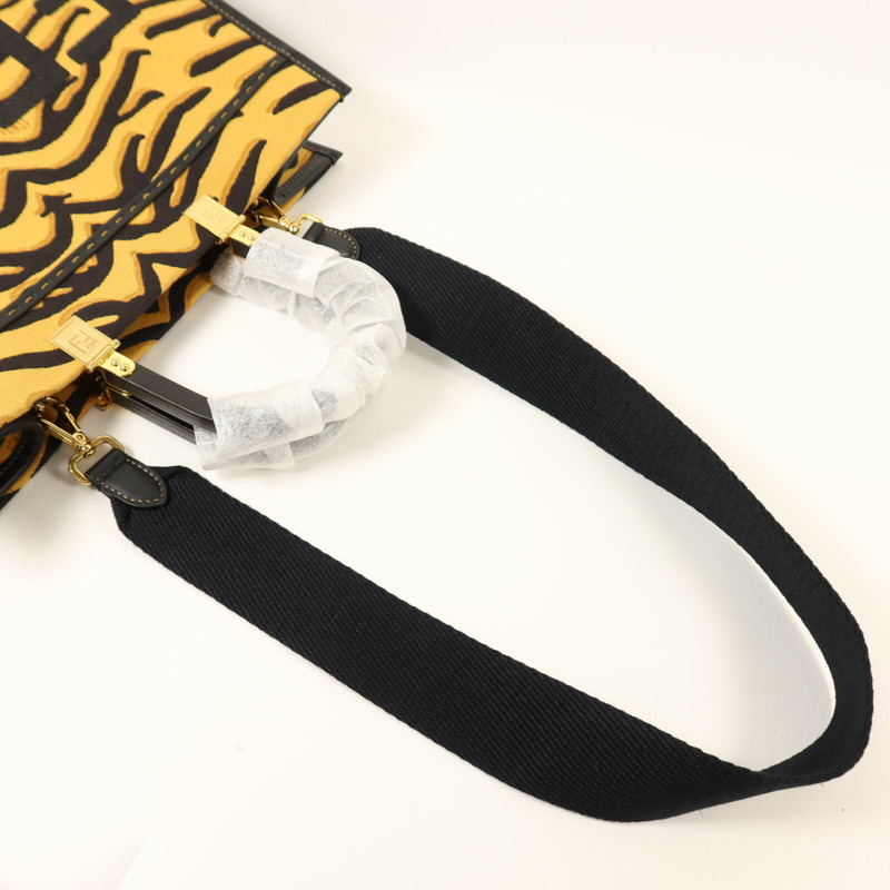 FENDI 帆布Sunshine Medium金扣手挽肩背兩用袋-8
