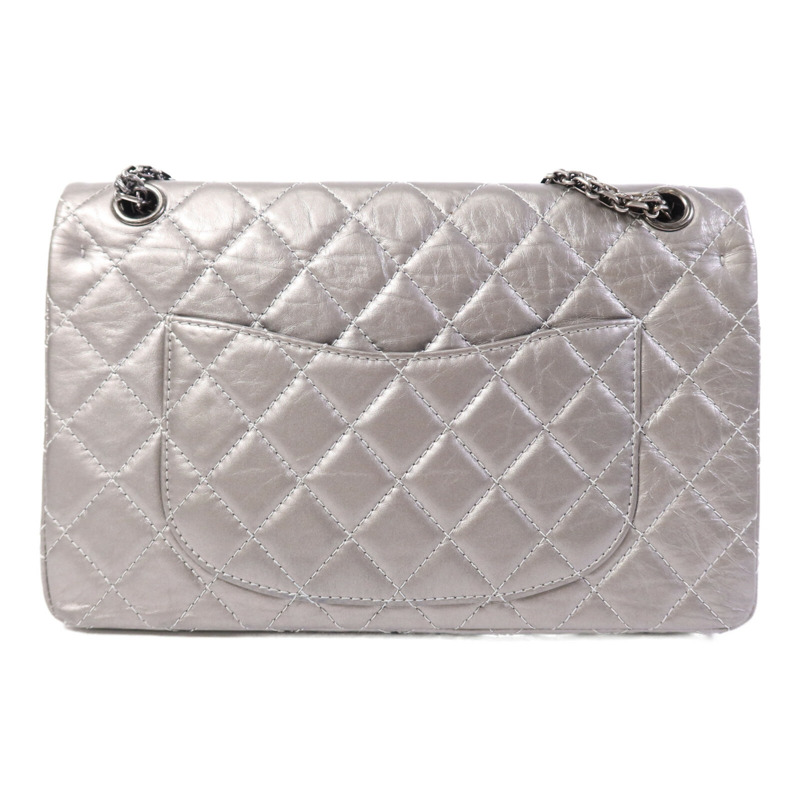 CHANEL 牛皮皮革2.55 Large銀扣鏈帶肩背袋-1