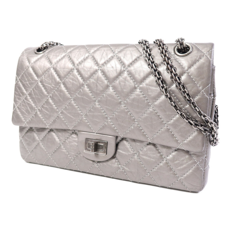 CHANEL 牛皮皮革2.55 Large銀扣鏈帶肩背袋-2