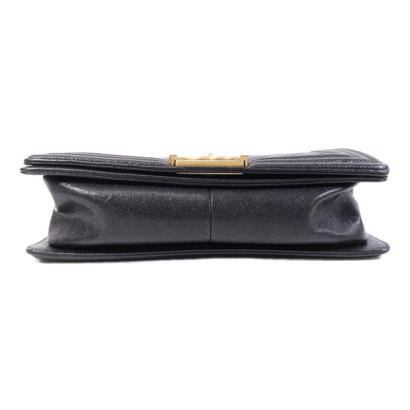 CHANEL 牛皮皮革Boy 25金扣鏈帶肩背袋-3