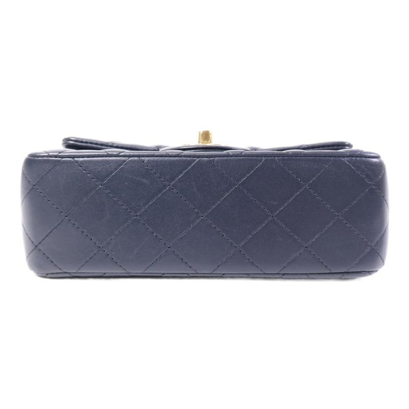 CHANEL 羊皮皮革Mini Classic 20金扣鏈帶肩背袋-3