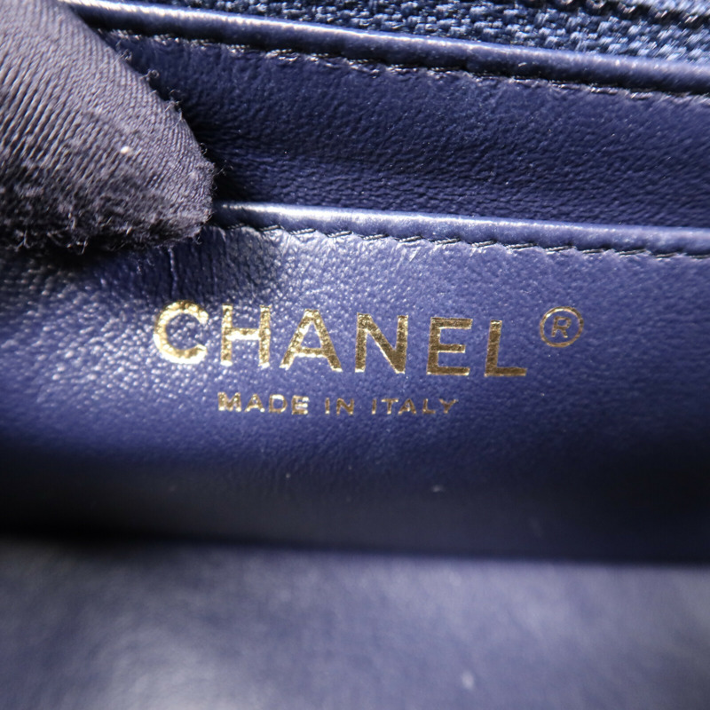 CHANEL 羊皮皮革Mini Classic 20金扣鏈帶肩背袋-5