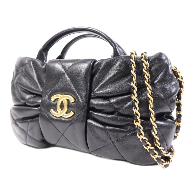 CHANEL 羊皮皮革Chain Shoulder Bag金扣鏈帶肩背袋-2