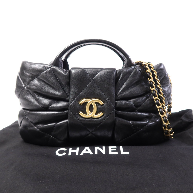 CHANEL 羊皮皮革Chain Shoulder Bag金扣鏈帶肩背袋-8