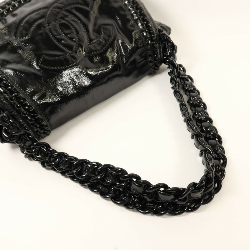 CHANEL 漆皮皮革Shoulder Bag肩背袋-7