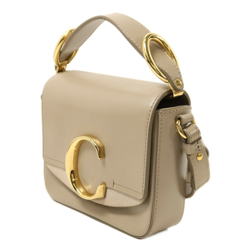 Chloe 牛皮皮革C Bag金扣手挽肩背兩用袋-2