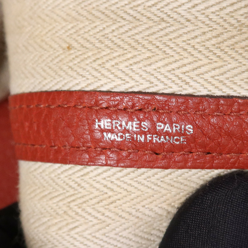 HERMES Negonda皮革Garden Party PM銀扣手挽袋Potiron-5