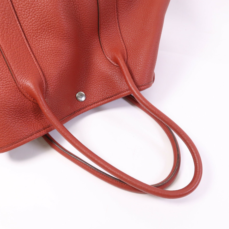 HERMES Negonda皮革Garden Party PM銀扣手挽袋Potiron-8