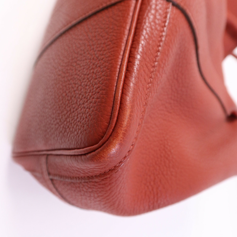 HERMES Negonda皮革Garden Party PM銀扣手挽袋Potiron-9