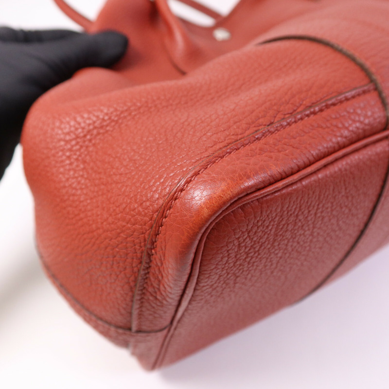 HERMES Negonda皮革Garden Party PM銀扣手挽袋Potiron-10