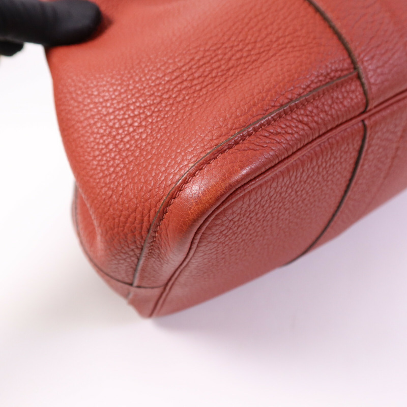 HERMES Negonda皮革Garden Party PM銀扣手挽袋Potiron-12