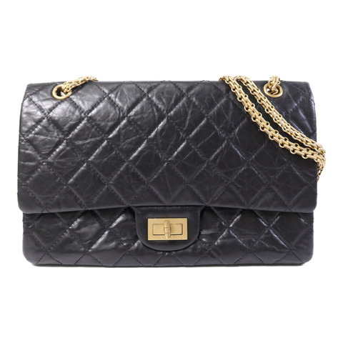 CHANEL 牛皮皮革2.55 Large金扣鏈帶肩背袋