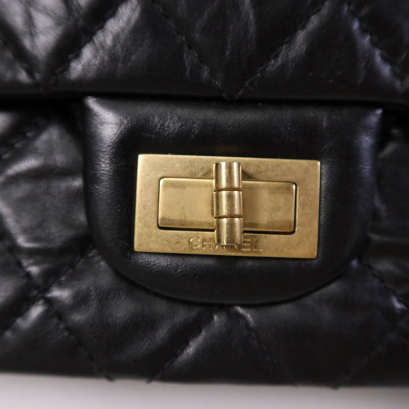 CHANEL 牛皮皮革2.55 Large金扣鏈帶肩背袋-6