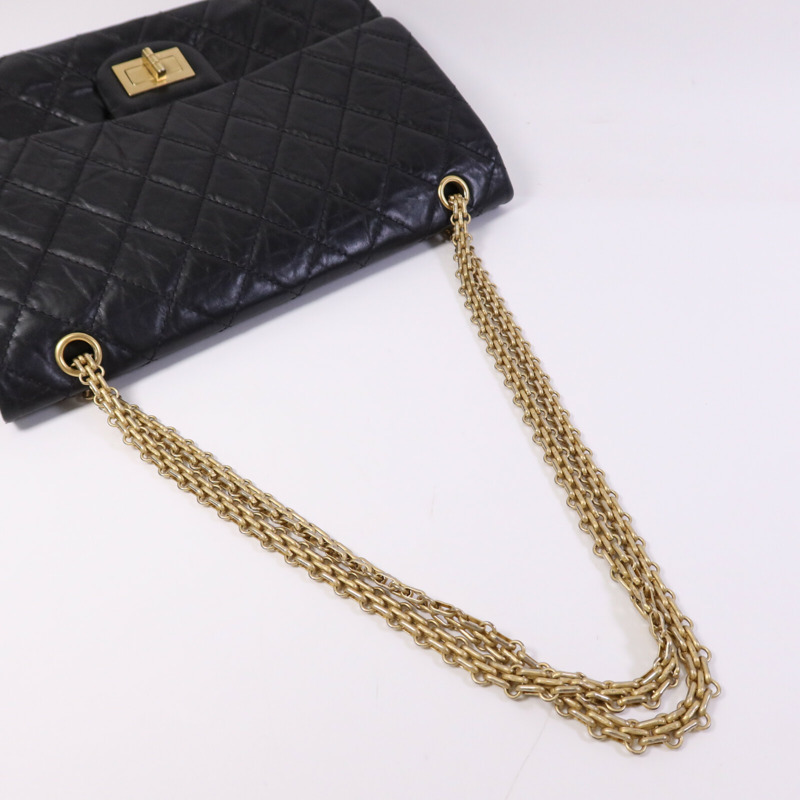 CHANEL 牛皮皮革2.55 Large金扣鏈帶肩背袋-8