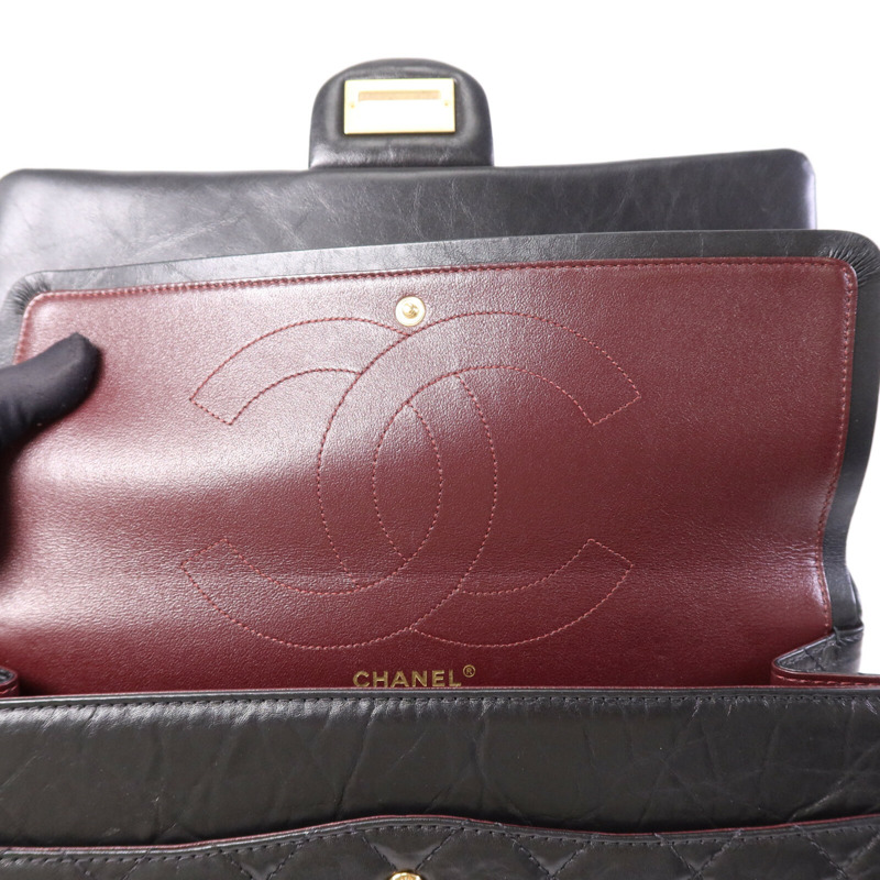 CHANEL 牛皮皮革2.55 Large金扣鏈帶肩背袋-14