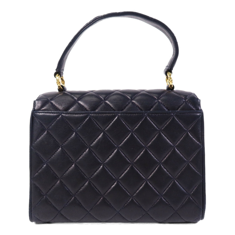 CHANEL 羊皮皮革Vintage Flap Bag金扣手挽袋-1