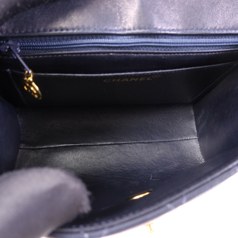 CHANEL 羊皮皮革Vintage Flap Bag金扣手挽袋-4