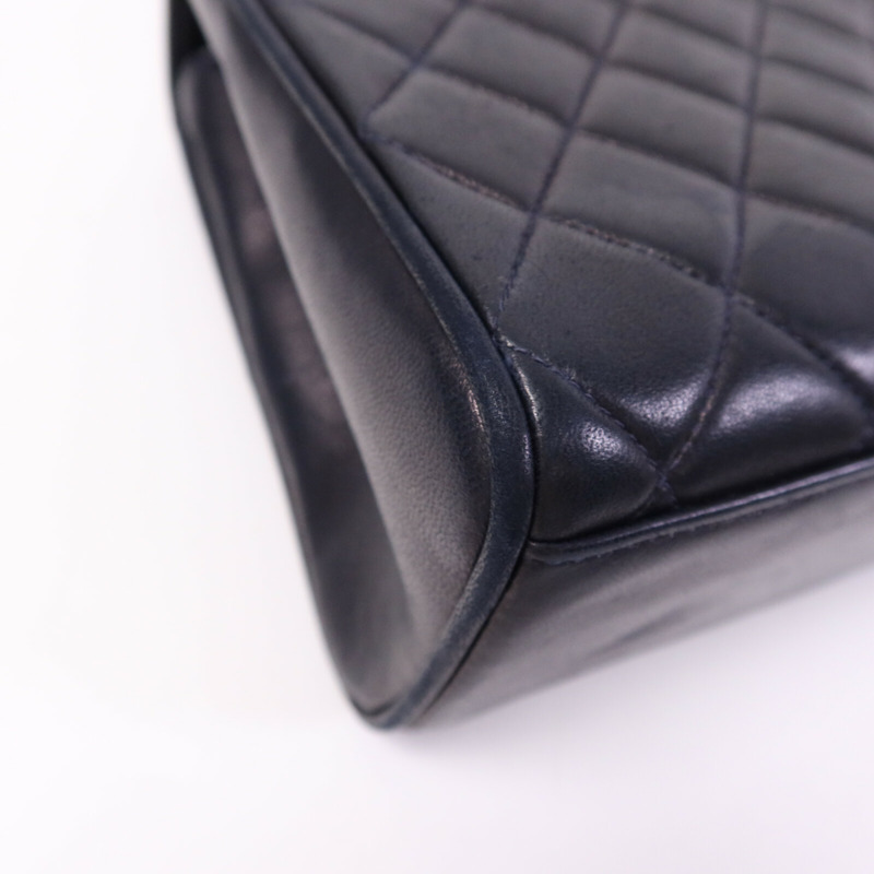 CHANEL 羊皮皮革Vintage Flap Bag金扣手挽袋-13