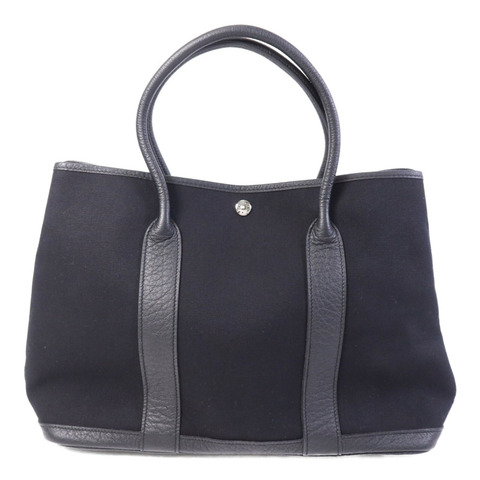 HERMES 【Hermes Fair】帆布GardenParty PM銀扣手挽袋