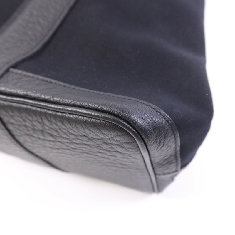 HERMES 帆布GardenParty PM銀扣手挽袋-9