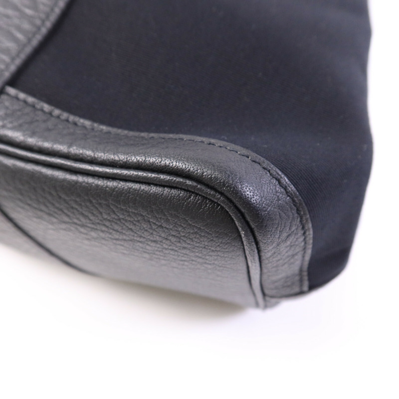 HERMES 帆布GardenParty PM銀扣手挽袋-11