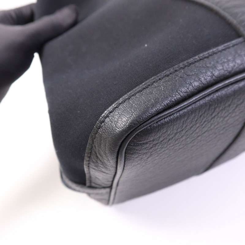 HERMES 帆布GardenParty PM銀扣手挽袋-12