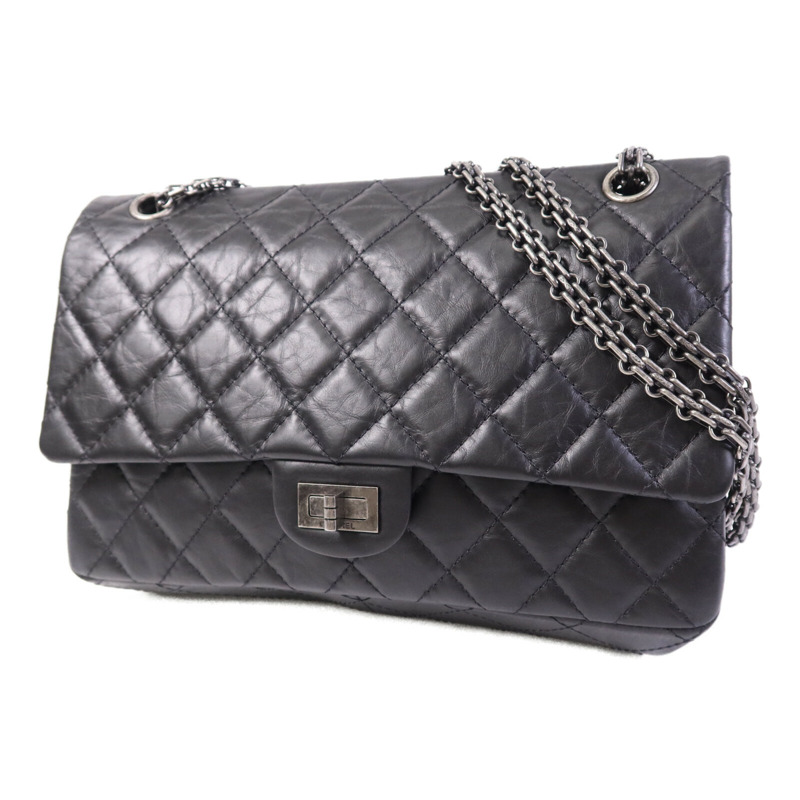 CHANEL 牛皮皮革2.55 Medium銀扣鏈帶肩背袋-2