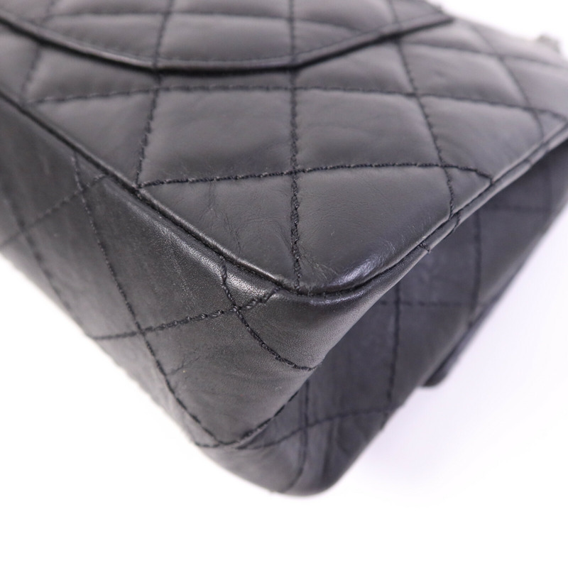 CHANEL 牛皮皮革2.55 Medium銀扣鏈帶肩背袋-12