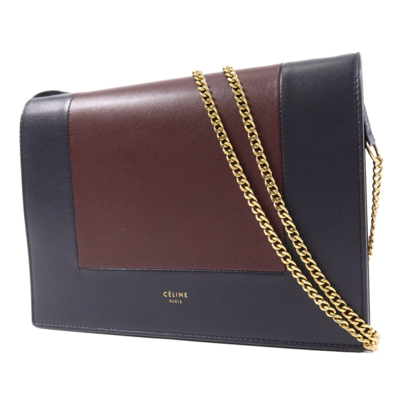 CELINE 牛皮皮革Flame Evening Chain Wallet金扣鏈帶肩背袋-2