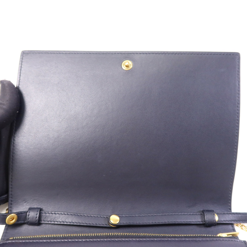 CELINE 牛皮皮革Flame Evening Chain Wallet金扣鏈帶肩背袋-14