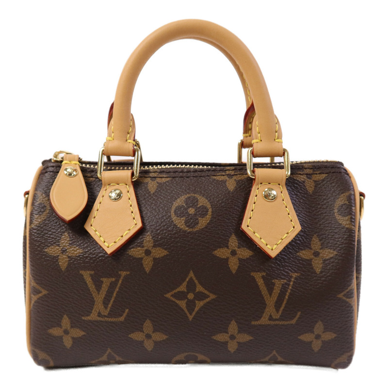LOUIS VUITTON Monogram Nano Speedy金扣手挽肩背兩用袋-1
