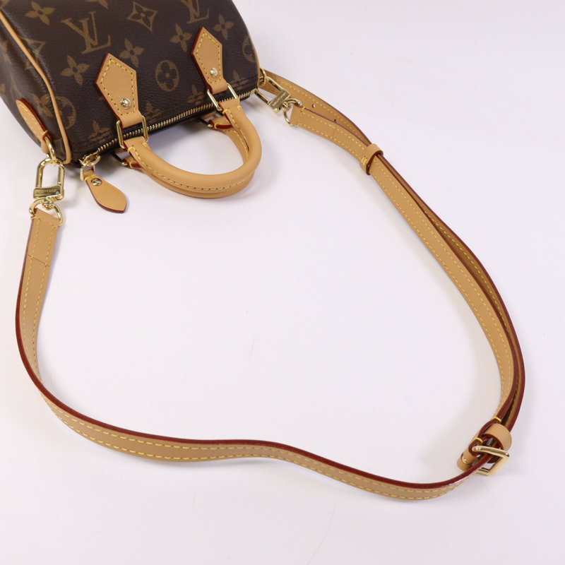LOUIS VUITTON Monogram Nano Speedy金扣手挽肩背兩用袋-9