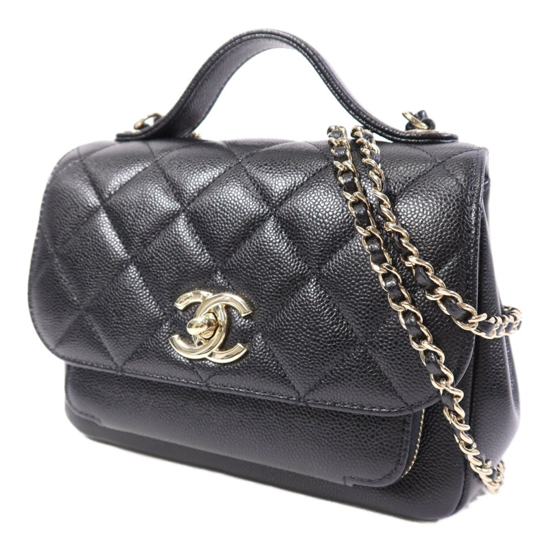 CHANEL 牛皮皮革Business Affinity金扣手挽肩背兩用袋-2