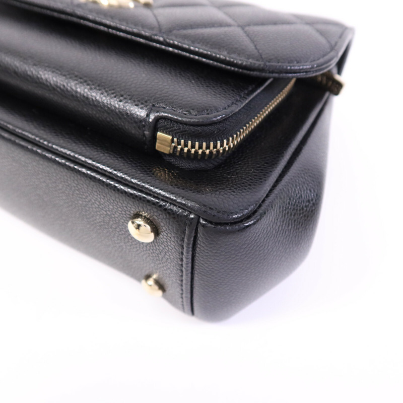 CHANEL 牛皮皮革Business Affinity金扣手挽肩背兩用袋-11