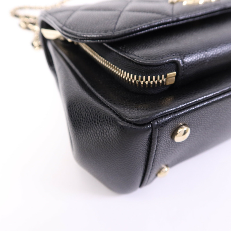 CHANEL 牛皮皮革Business Affinity金扣手挽肩背兩用袋-12